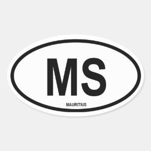Mauritius ‚MS‘ Ovaler Aufkleber