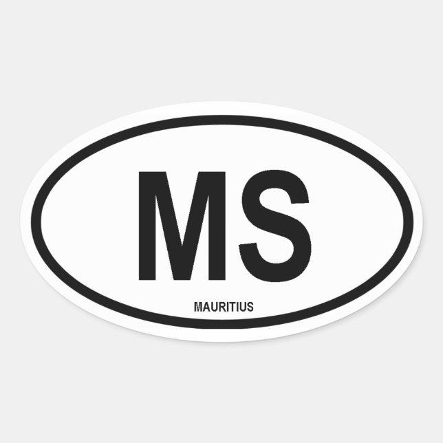 Mauritius ‚MS‘ Ovaler Aufkleber (Vorderseite)