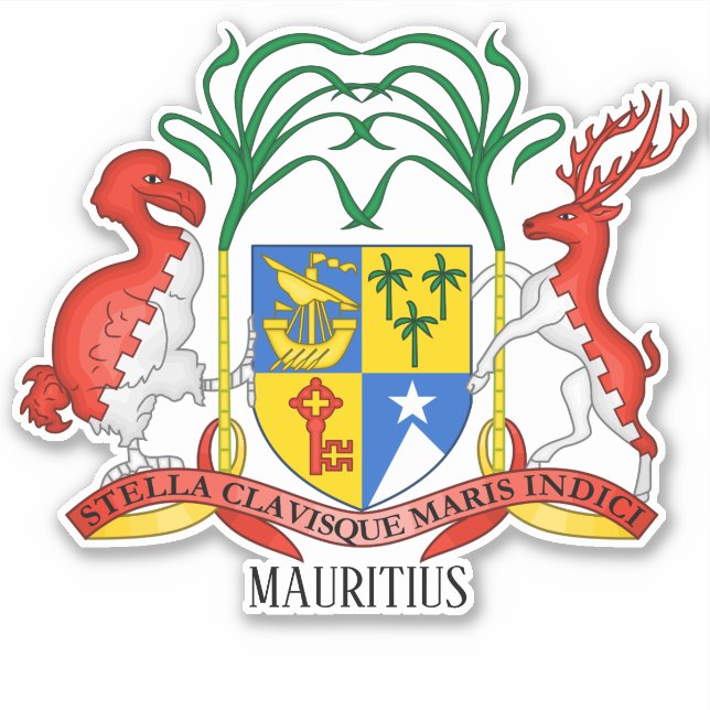 Mauritius National Coat of Arms Patriotic Aufkleber (Vorderseite)