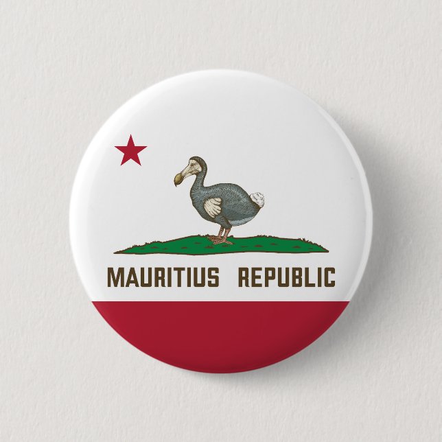 Mauritius Republik Kalifornien Flaggendodo Button (Vorderseite)