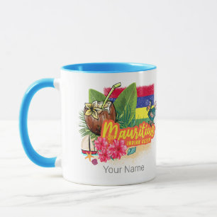 Mauritius Retro Indischer Ozean Dodo und Flag Vint Tasse