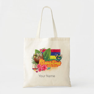 Mauritius Retro Indischer Ozean Dodo und Flag Vint Tragetasche