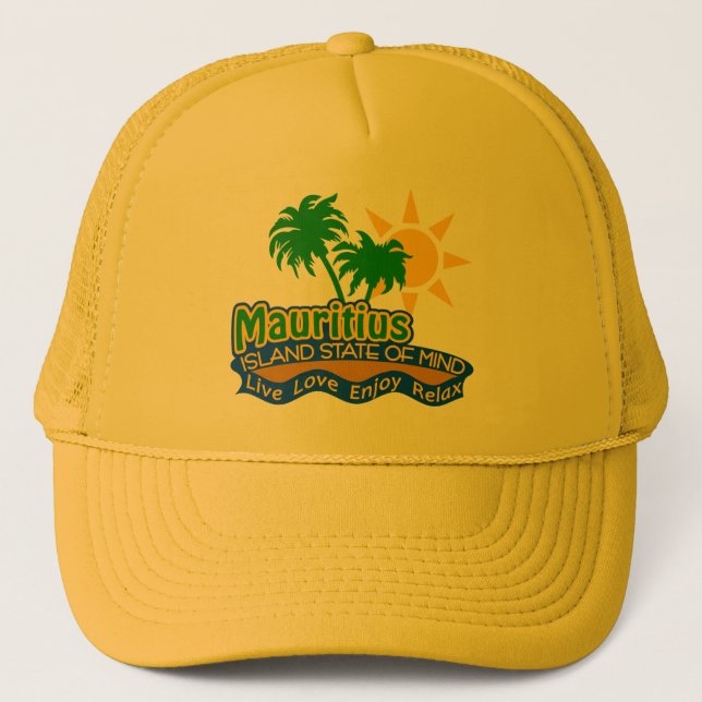 Mauritius-Staat des Sinneshutes - wählen Sie Farbe Truckerkappe (Vorderseite)