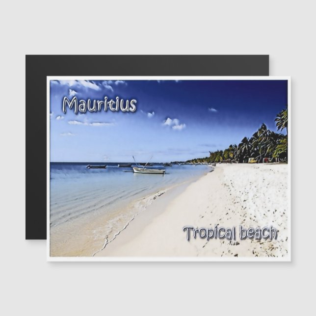 Mauritius - tropischer Strand - Magnetkarte (Vorne/Hinten)