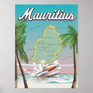Mauritius Vintage Reiseplakat Poster
