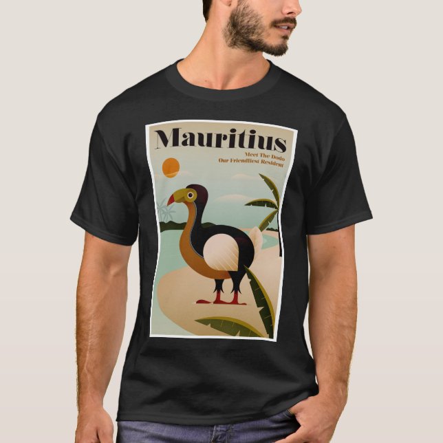 MAURITIUS; Vintage Travel and Tourism Print  T-Shirt (Vorderseite)