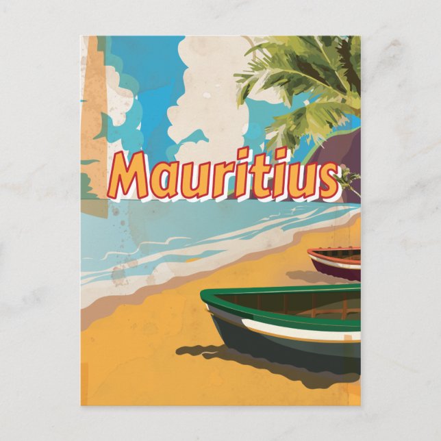 Mauritius Vintage Urlaubsposter Postkarte (Vorderseite)