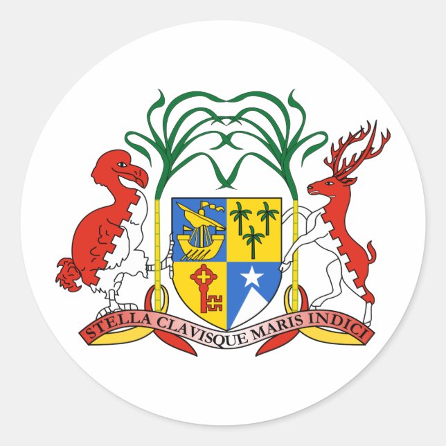 Mauritius-Wappen Runder Aufkleber (Vorderseite)