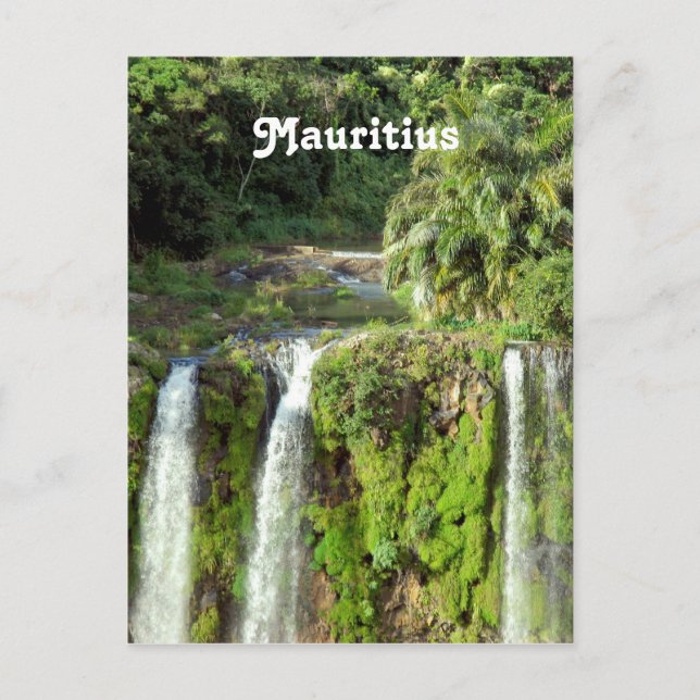 Mauritius Waterfall Postkarte (Vorderseite)