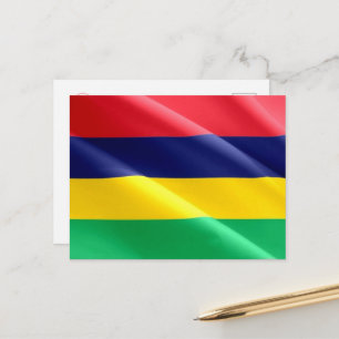 Mauritius - Waving Flag - Postkarte