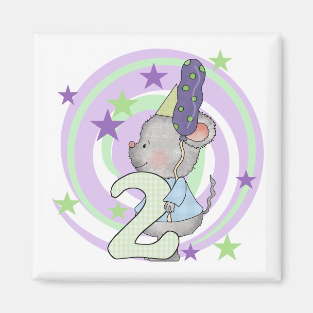 Maus 2. Geburtstag T Shirts und Geschenke Magnet (Vorne)