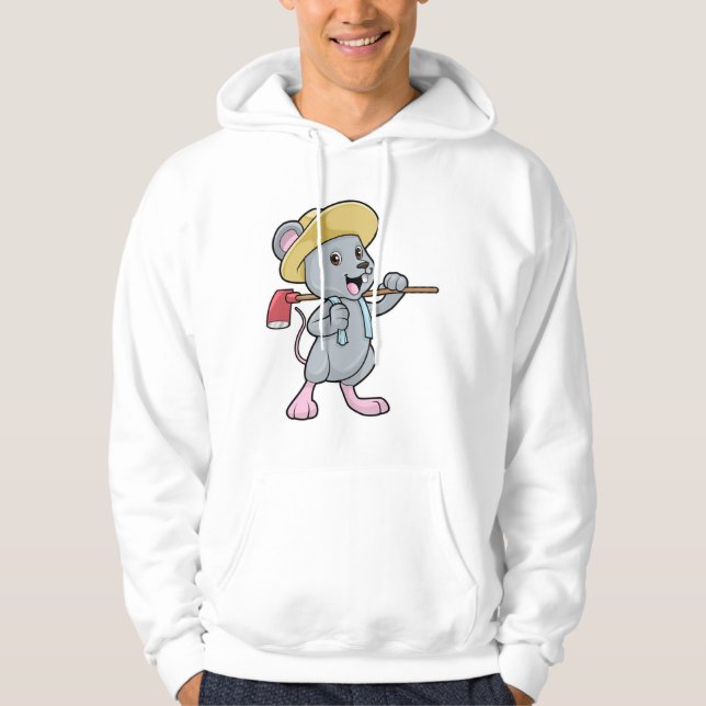 Maus als Bauer mit Ax & Hat Hoodie (Vorderseite)