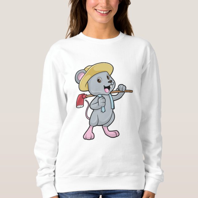 Maus als Bauer mit Ax & Hat Sweatshirt (Vorderseite)
