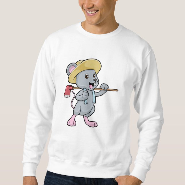 Maus als Bauer mit Ax & Hat Sweatshirt (Vorderseite)