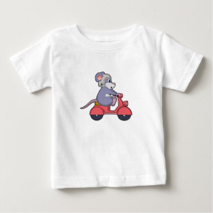 Maus als Biker mit Scooter.PNG Baby T-shirt