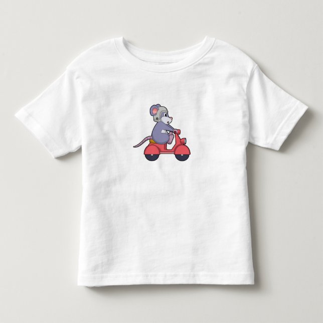 Maus als Biker mit Scooter.PNG Kleinkind T-shirt (Vorderseite)