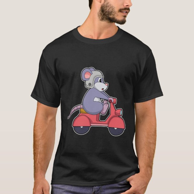 Maus als Biker mit Scooter.PNG T-Shirt (Vorderseite)