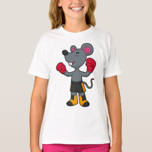 Maus als Boxer mit Boxhandschuhen T-Shirt