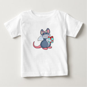 Maus als Braut mit Schleier & Geschenk.PNG Baby T-shirt