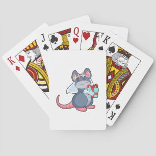 Maus als Braut mit Schleier & Geschenk.PNG Spielkarten