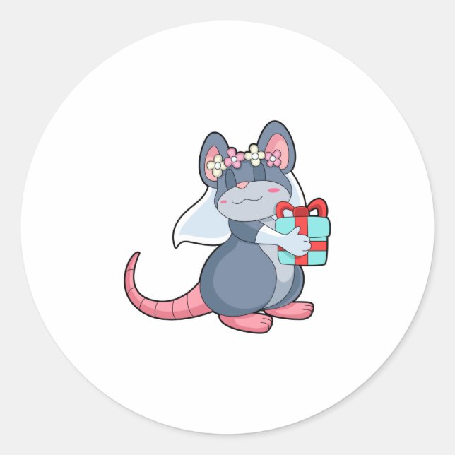 Maus als Bridge mit Veil & Gift.PNG Runder Aufkleber (Vorderseite)