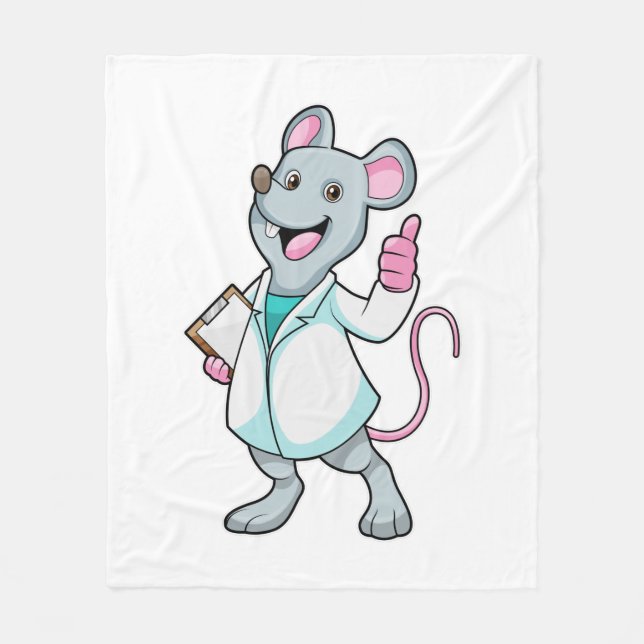 Maus als Doktor mit Doctor's Coat Fleecedecke (Vorderseite)