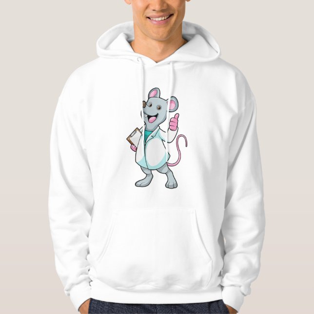 Maus als Doktor mit Doctor's Coat Hoodie (Vorderseite)