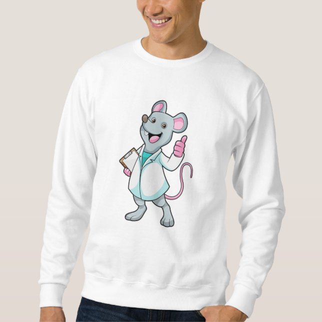 Maus als Doktor mit Doctor's Coat Sweatshirt (Vorderseite)