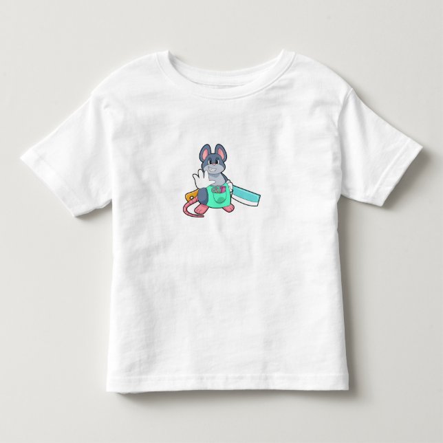Maus als Friseur mit Schere & Kamin Kleinkind T-shirt (Vorderseite)