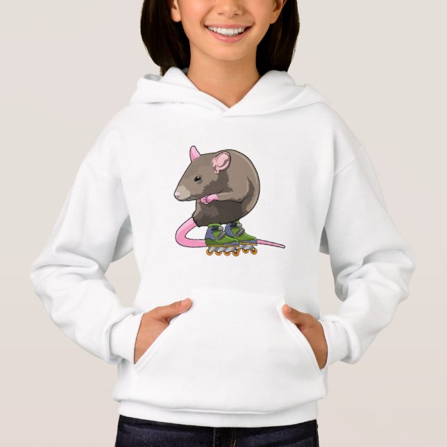 Maus als Inline-Skater mit Inline-Skaten Hoodie (Vorderseite)