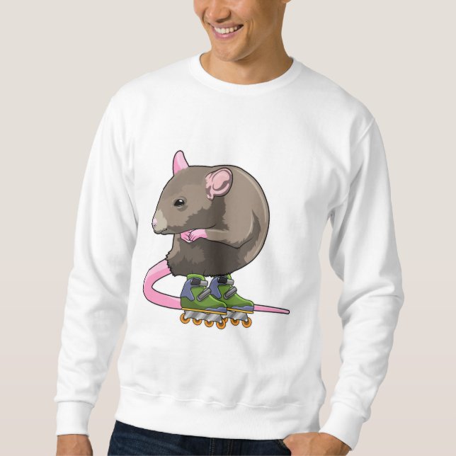 Maus als Inline-Skater mit Inline-Skaten Sweatshirt (Vorderseite)