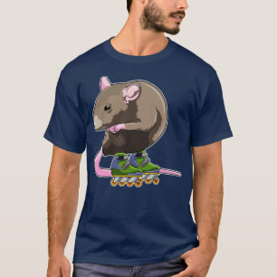 Maus als Inline-Skater mit Inline-Skaten T-Shirt