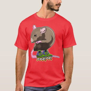 Maus als Inline-Skater mit Inline-Skaten T-Shirt