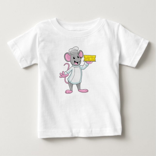 Maus als Koch mit Käse Baby T-shirt (Vorderseite)