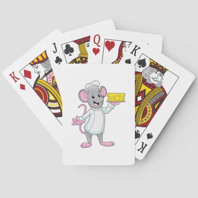 Maus als Koch mit Käse Spielkarten (Rückseite)