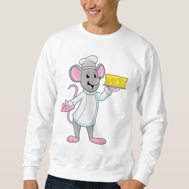 Maus als Koch mit Käse Sweatshirt (Vorderseite)