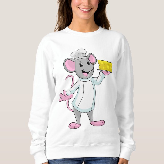 Maus als Koch mit Käse Sweatshirt (Vorderseite)