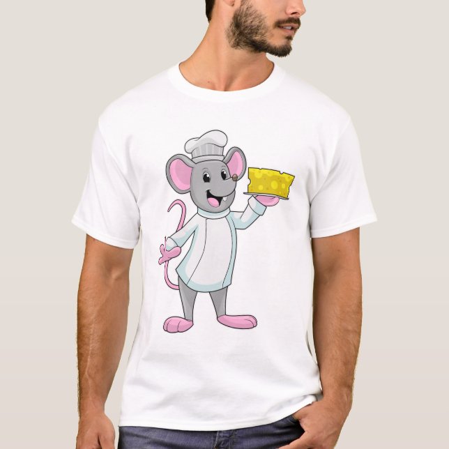 Maus als Koch mit Käse T-Shirt (Vorderseite)