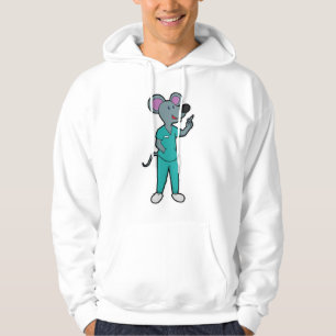 Maus als Krankenschwester bei Impfung mit Spritze Hoodie