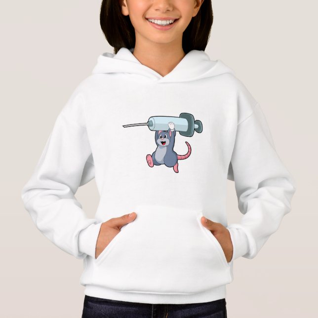 Maus als Krankenschwester mit Spritze.PNG Hoodie (Vorderseite)