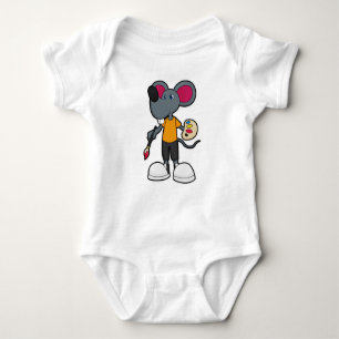Maus als Maler mit Paint & Brush Baby Strampler