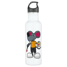 Maus als Maler mit Paint & Brush Edelstahlflasche