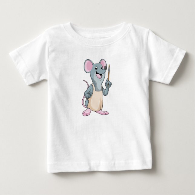 Maus als Maler mit Pinsel Baby T-shirt (Vorderseite)
