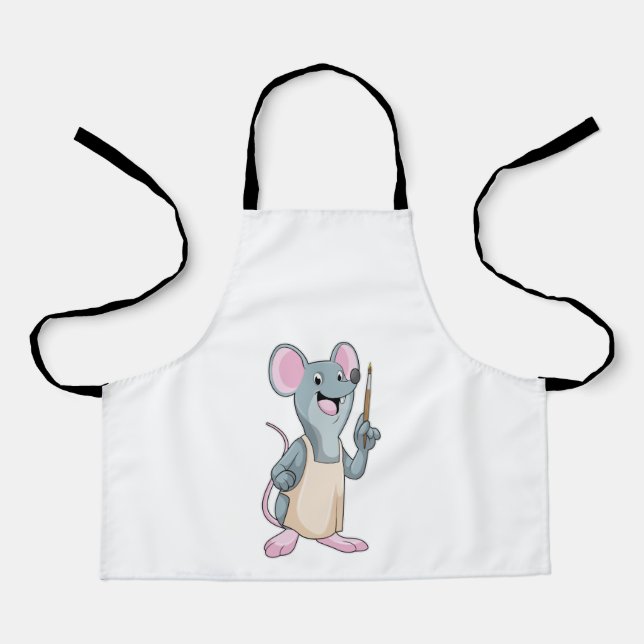 Maus als Maler mit Pinsel Schürze (Vorderseite)