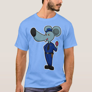 Maus als Polizeibeamter mit Donut T-Shirt