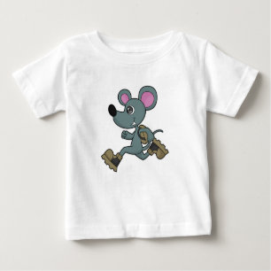 Maus als Runner mit Backpack Baby T-shirt