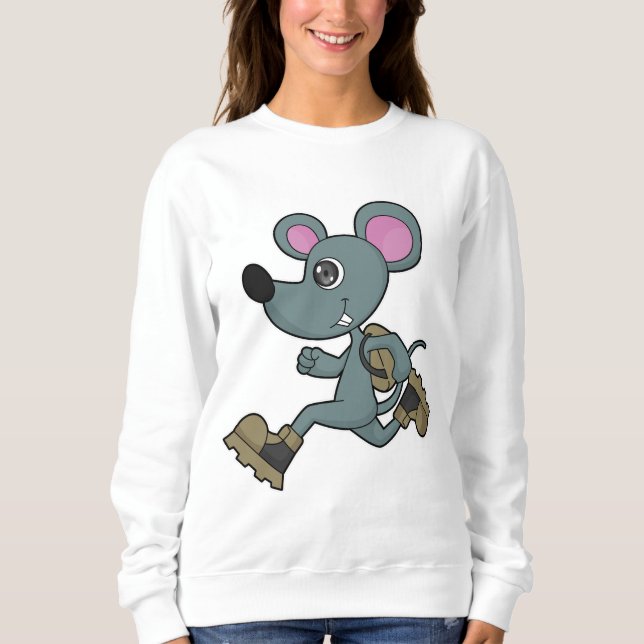 Maus als Runner mit Backpack Sweatshirt (Vorderseite)