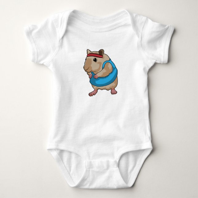 Maus als Runner mit Headband Baby Strampler (Vorderseite)