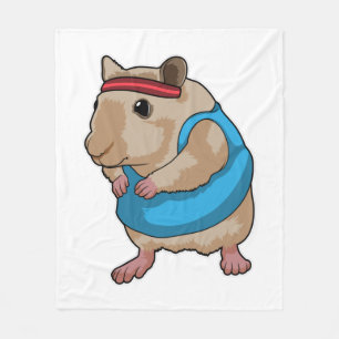 Maus als Runner mit Headband Fleecedecke