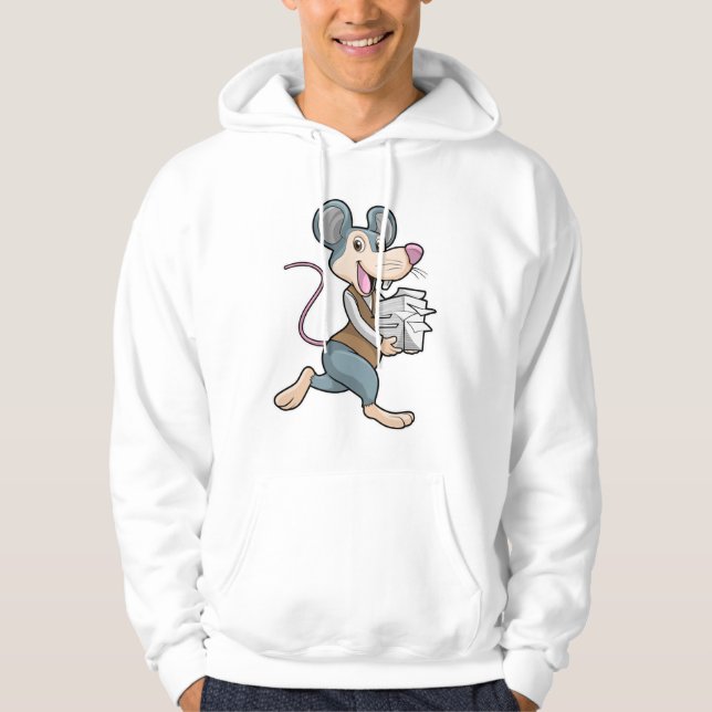 Maus als Sekretär mit Papier Hoodie (Vorderseite)
